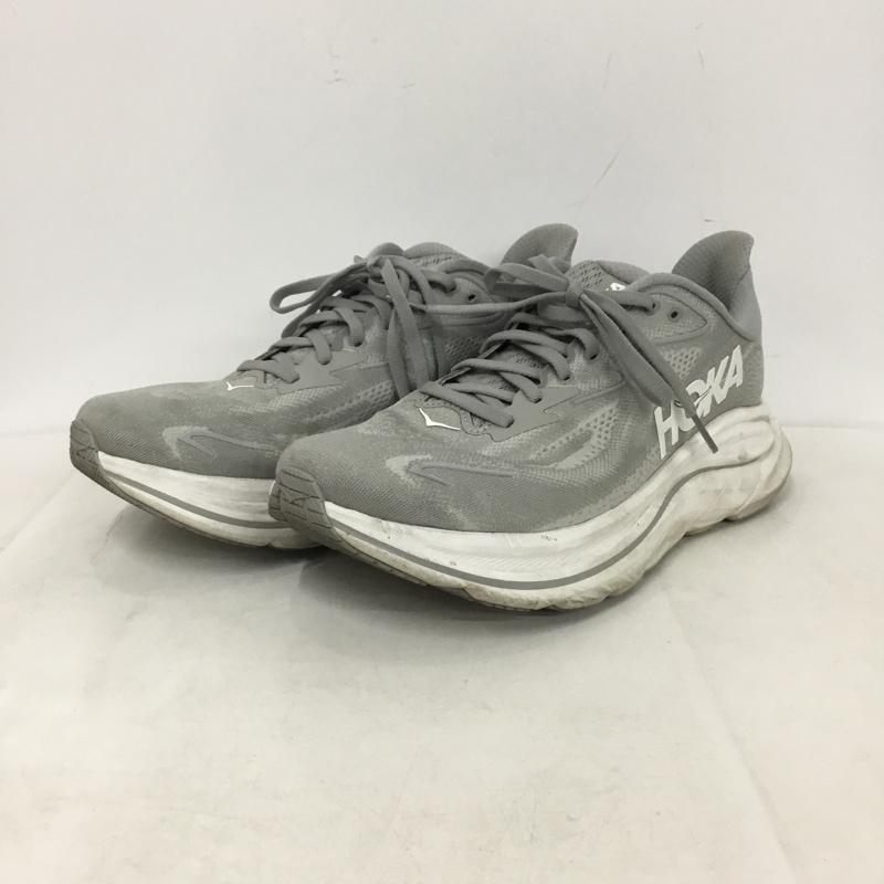 ホカ HOKA スニーカー スニーカー 1162032 STLLR ランニングシューズ クリフトン 10 CLIFTON 10 26cm 26.0cm ロゴ、文字 灰 / グレー / gray メンズ USED 古着 中古 10159368