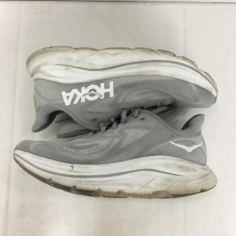 ホカ HOKA スニーカー スニーカー 1162032 STLLR ランニングシューズ クリフトン 10 CLIFTON 10 26cm 26.0cm ロゴ、文字 灰 / グレー / gray メンズ USED 古着 中古 10159368