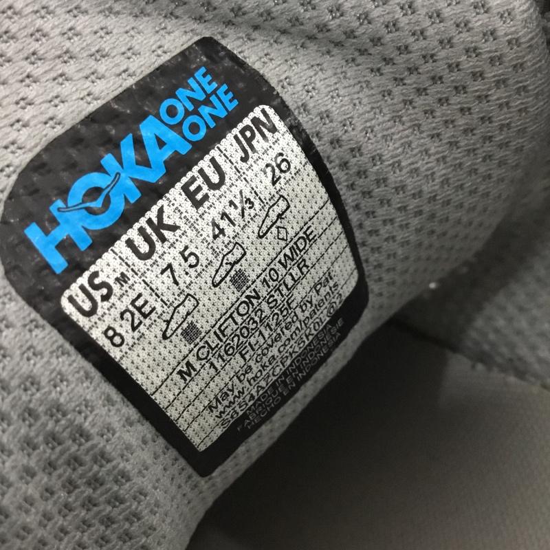 ホカ HOKA スニーカー スニーカー 1162032 STLLR ランニングシューズ クリフトン 10 CLIFTON 10 26cm 26.0cm ロゴ、文字 灰 / グレー / gray メンズ USED 古着 中古 10159368