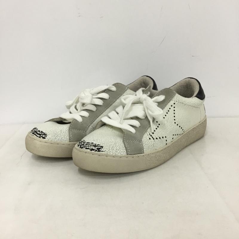 ヌエール nouer スニーカー スニーカー ローカット 37 無地 白 / ホワイト / white X 黒 / ブラック / black レディース USED 古着 中古 10159373