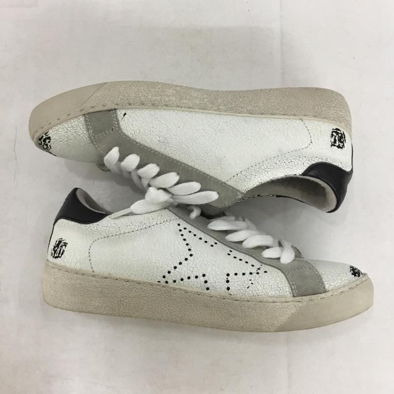ヌエール nouer スニーカー スニーカー ローカット 37 無地 白 / ホワイト / white X 黒 / ブラック / black レディース USED 古着 中古 10159373