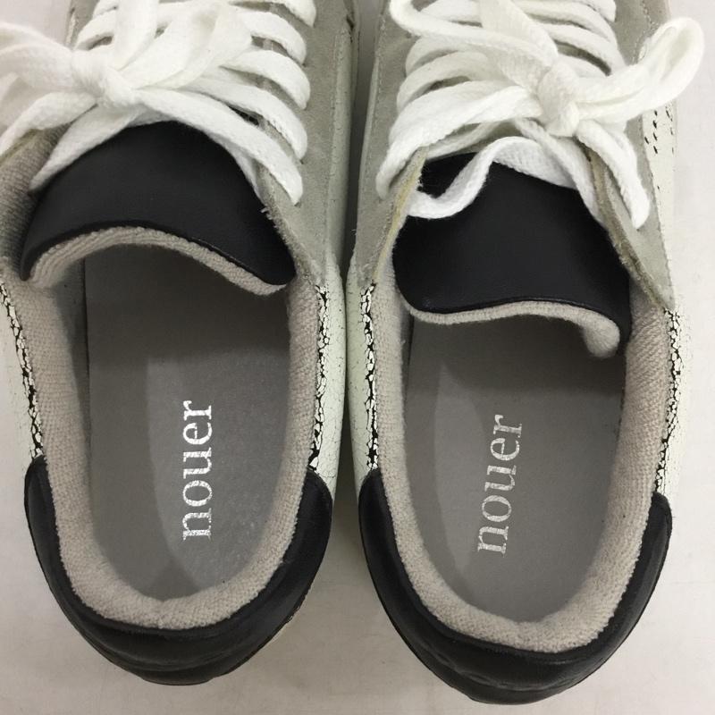 ヌエール nouer スニーカー スニーカー ローカット 37 無地 白 / ホワイト / white X 黒 / ブラック / black レディース USED 古着 中古 10159373