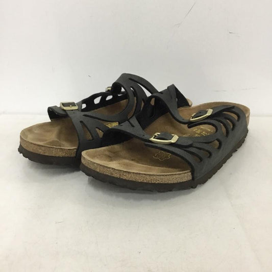 ビルケンシュトック BIRKENSTOCK サンダル サンダル 37 24cm 24.0cm ロゴ、文字 黒 / ブラック / black レディース USED 古着 中古 10159375