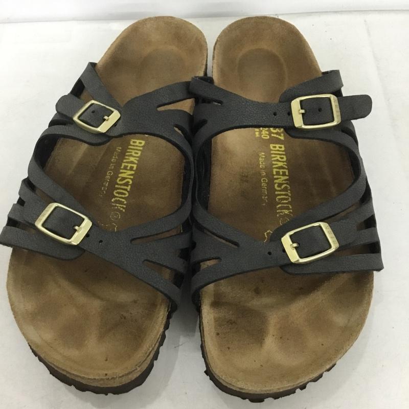 ビルケンシュトック BIRKENSTOCK サンダル サンダル 37 24cm 24.0cm ロゴ、文字 黒 / ブラック / black レディース USED 古着 中古 10159375