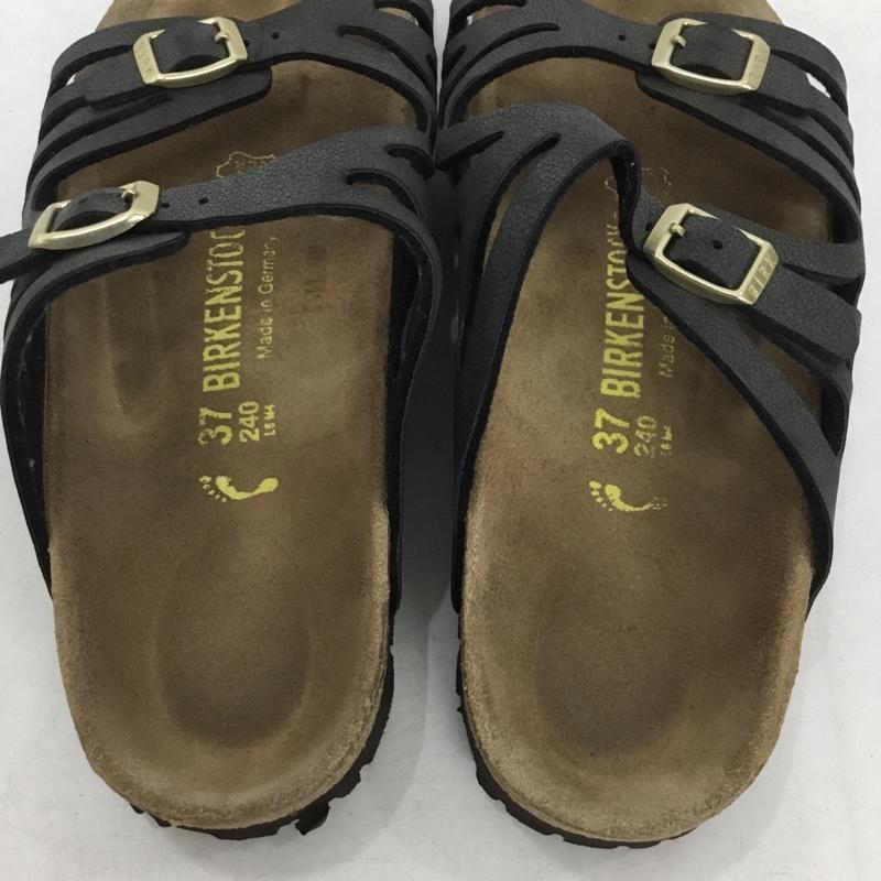 ビルケンシュトック BIRKENSTOCK サンダル サンダル 37 24cm 24.0cm ロゴ、文字 黒 / ブラック / black レディース USED 古着 中古 10159375