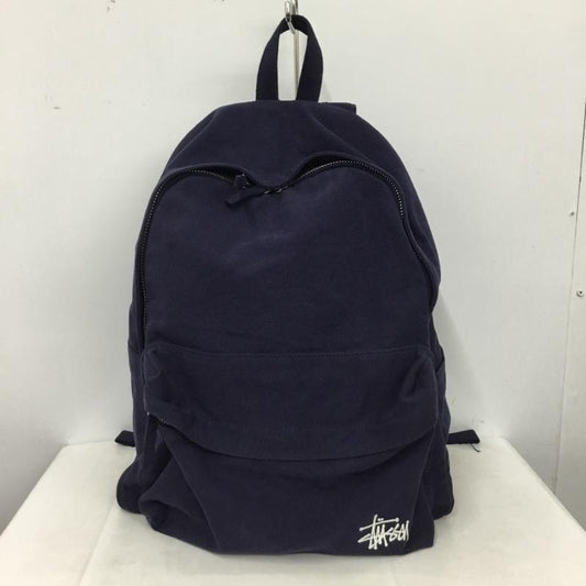 ステューシー STUSSY リュックサック、デイパック リュックサック、デイバッグ 134252 CANVAS BACKPACK コットン ロゴ、文字 紺 / ネイビー / navy メンズ USED 古着 中古 10159388