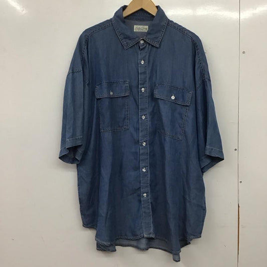 ロデオクラウンズ Rodeo Crowns シャツ、ブラウス 半袖 420HSH30-3091 Supple DENIM LOOSE シャツ ドロップショルダー FREE 無地 水色 / ライトブルー / レディース USED 古着 中古 10159392