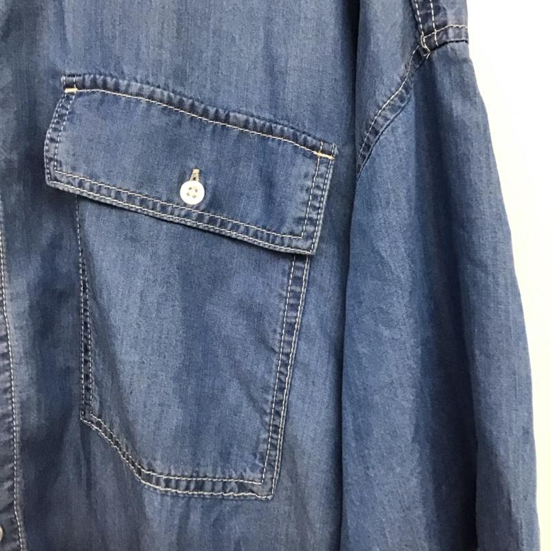 ロデオクラウンズ Rodeo Crowns シャツ、ブラウス 半袖 420HSH30-3091 Supple DENIM LOOSE シャツ ドロップショルダー FREE 無地 水色 / ライトブルー / レディース USED 古着 中古 10159392