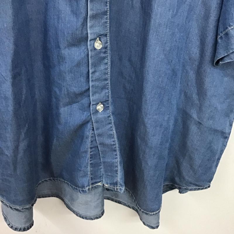 ロデオクラウンズ Rodeo Crowns シャツ、ブラウス 半袖 420HSH30-3091 Supple DENIM LOOSE シャツ ドロップショルダー FREE 無地 水色 / ライトブルー / レディース USED 古着 中古 10159392