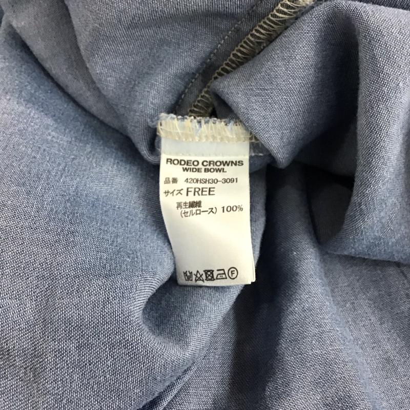 ロデオクラウンズ Rodeo Crowns シャツ、ブラウス 半袖 420HSH30-3091 Supple DENIM LOOSE シャツ ドロップショルダー FREE 無地 水色 / ライトブルー / レディース USED 古着 中古 10159392