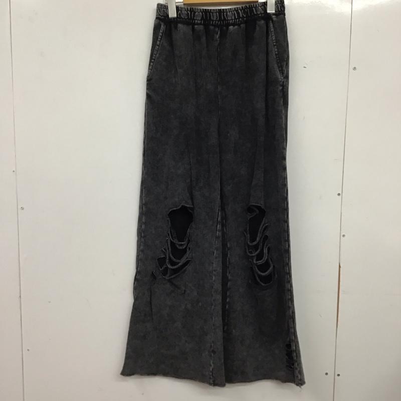 ジーナシス JEANASIS パンツ ワークパンツ、ペインターパンツ JS050961CF ダメージ加工スウェットパンツ FREE 無地 チャコールグレー / チャコールグレー / レディース USED 古着 中古 10159400