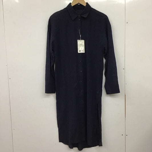 アズールバイマウジー AZUL BY MOUSSY シャツ、ブラウス 長袖 250BSJ33-204D レースチェック 長袖 ロングシャツ サイドスリット M  紺 / ネイビー / navy レディース USED 古着 中古 10159412