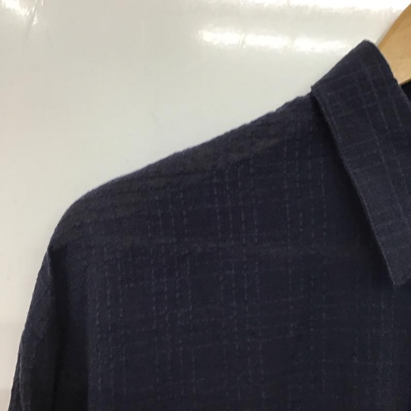 アズールバイマウジー AZUL BY MOUSSY シャツ、ブラウス 長袖 250BSJ33-204D レースチェック 長袖 ロングシャツ サイドスリット M  紺 / ネイビー / navy レディース USED 古着 中古 10159412