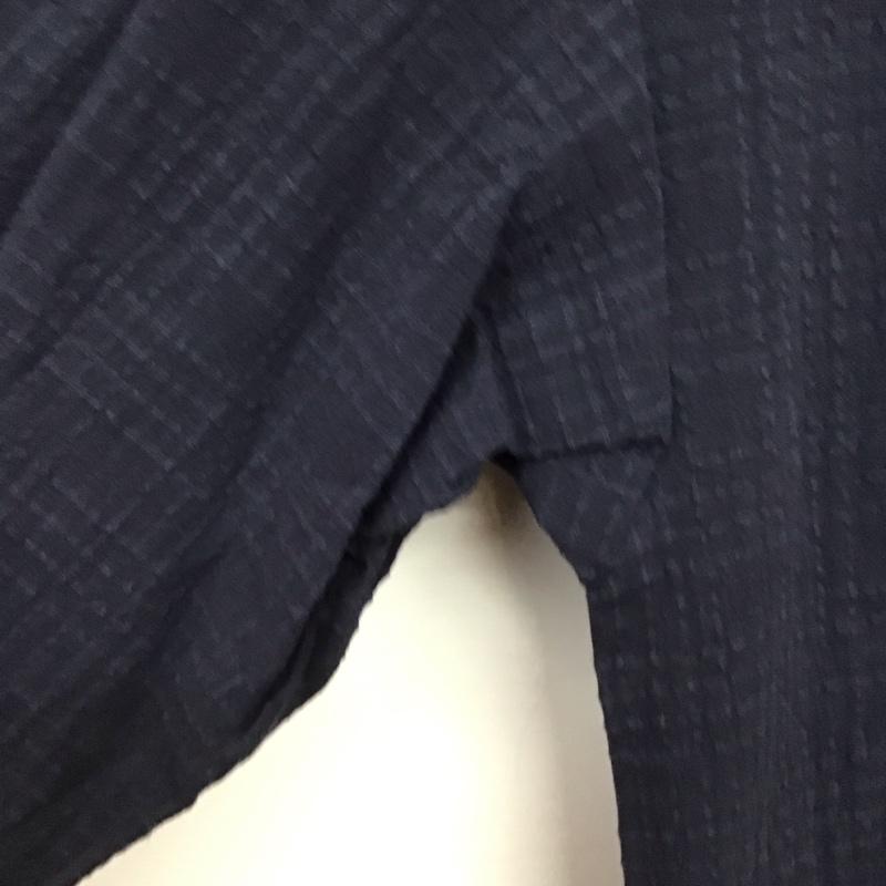 アズールバイマウジー AZUL BY MOUSSY シャツ、ブラウス 長袖 250BSJ33-204D レースチェック 長袖 ロングシャツ サイドスリット M  紺 / ネイビー / navy レディース USED 古着 中古 10159412