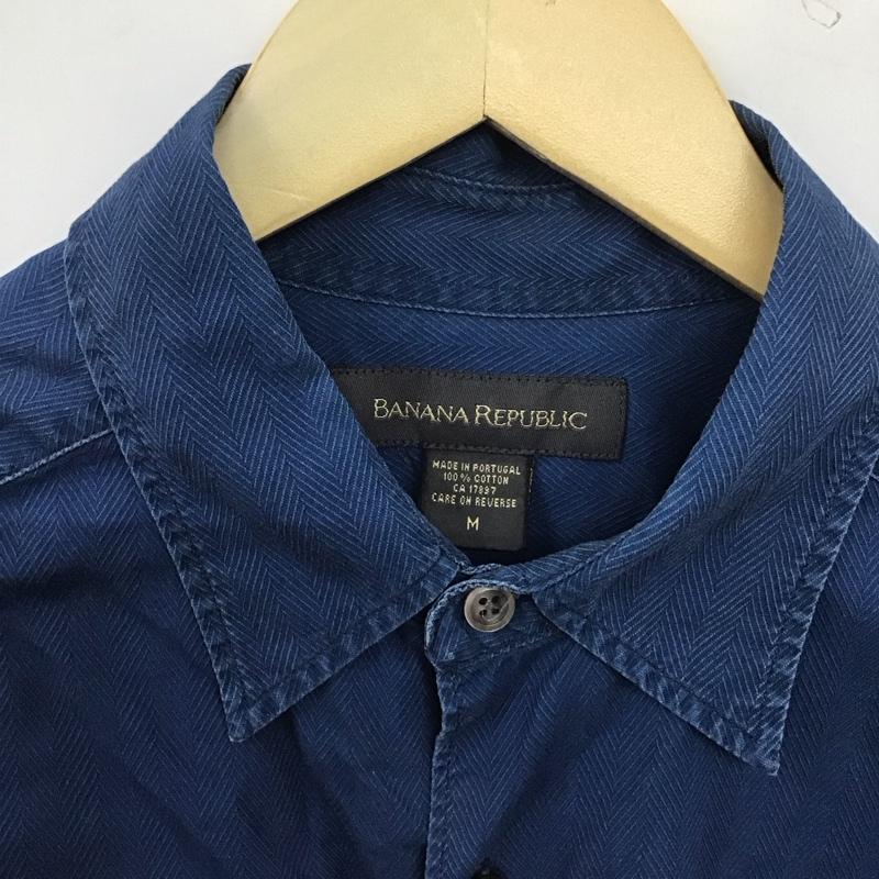 バナナリパブリック BANANA REPUBLIC シャツ、ブラウス 長袖 長袖シャツ カジュアルシャツ M 総柄 紺 / ネイビー / navy メンズ USED 古着 中古 10159414