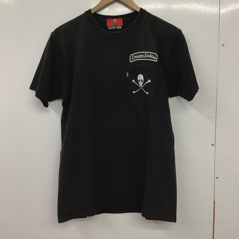 クリームソーダ CREAMSODA Tシャツ 半袖 半袖カットソー プリントTシャツ クルーネックカットソー プリント ダークグレー / ダークグレー / メンズ USED 古着 中古 10159418