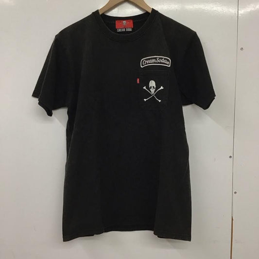 クリームソーダ CREAMSODA Tシャツ 半袖 半袖カットソー プリントTシャツ クルーネックカットソー プリント ダークグレー / ダークグレー / メンズ USED 古着 中古 10159418