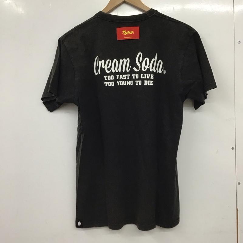 クリームソーダ CREAMSODA Tシャツ 半袖 半袖カットソー プリントTシャツ クルーネックカットソー プリント ダークグレー / ダークグレー / メンズ USED 古着 中古 10159418