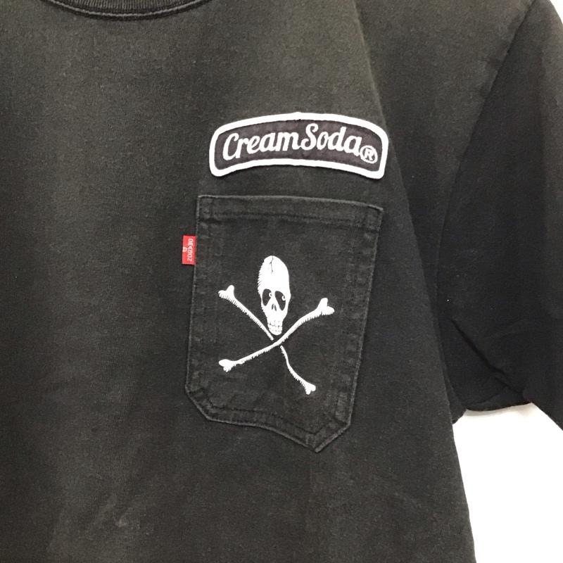 クリームソーダ CREAMSODA Tシャツ 半袖 半袖カットソー プリントTシャツ クルーネックカットソー プリント ダークグレー / ダークグレー / メンズ USED 古着 中古 10159418