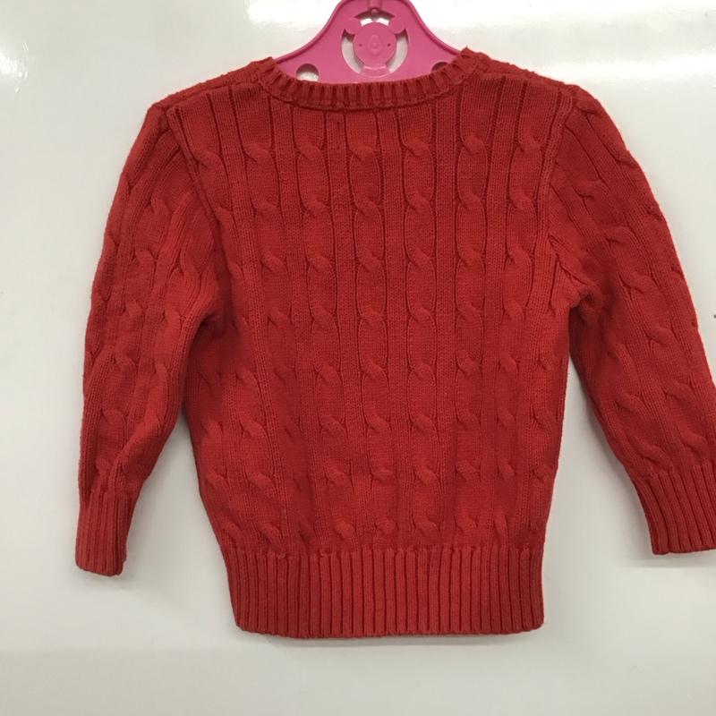 ポロラルフローレン POLO RALPH LAUREN ニット、セーター 長袖 2 無地 赤 / レッド / red ガールズ USED 古着 中古 10159420