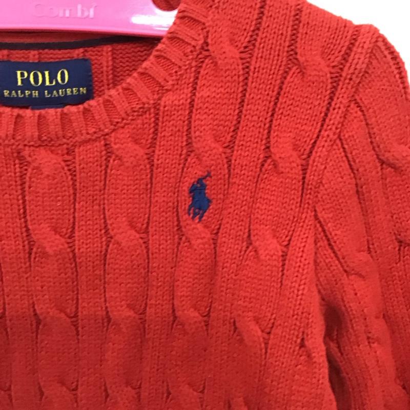 ポロラルフローレン POLO RALPH LAUREN ニット、セーター 長袖 2 無地 赤 / レッド / red ガールズ USED 古着 中古 10159420
