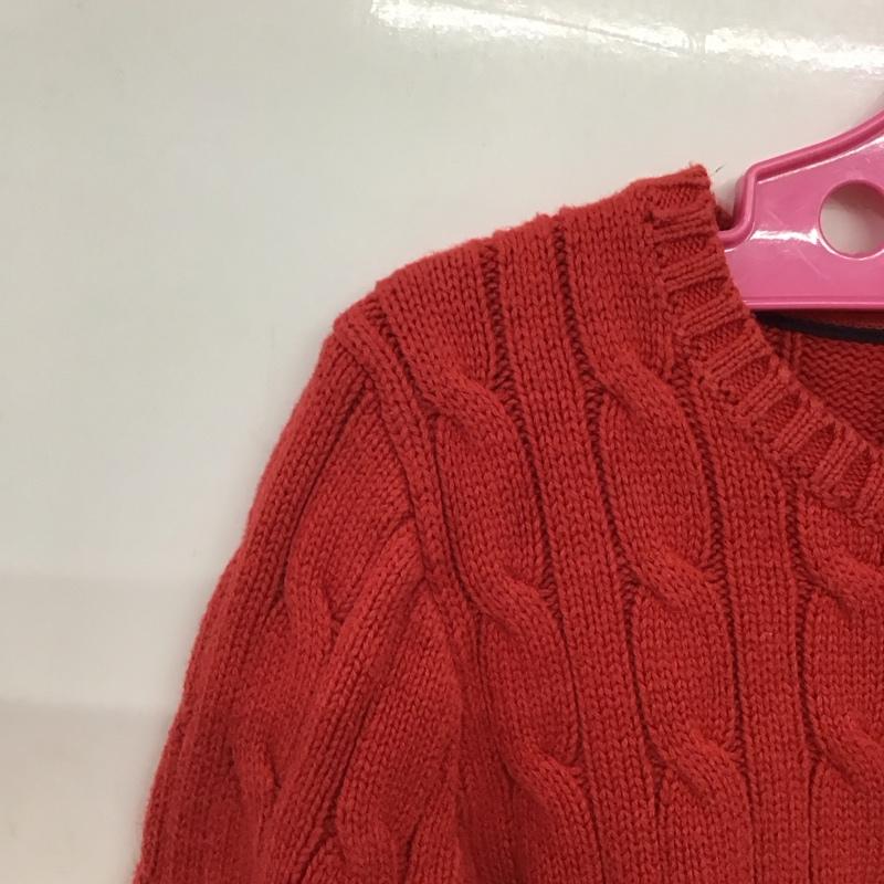 ポロラルフローレン POLO RALPH LAUREN ニット、セーター 長袖 2 無地 赤 / レッド / red ガールズ USED 古着 中古 10159420