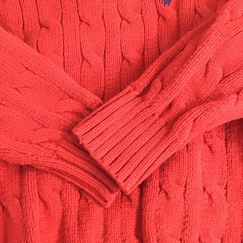 ポロラルフローレン POLO RALPH LAUREN ニット、セーター 長袖 2 無地 赤 / レッド / red ガールズ USED 古着 中古 10159420