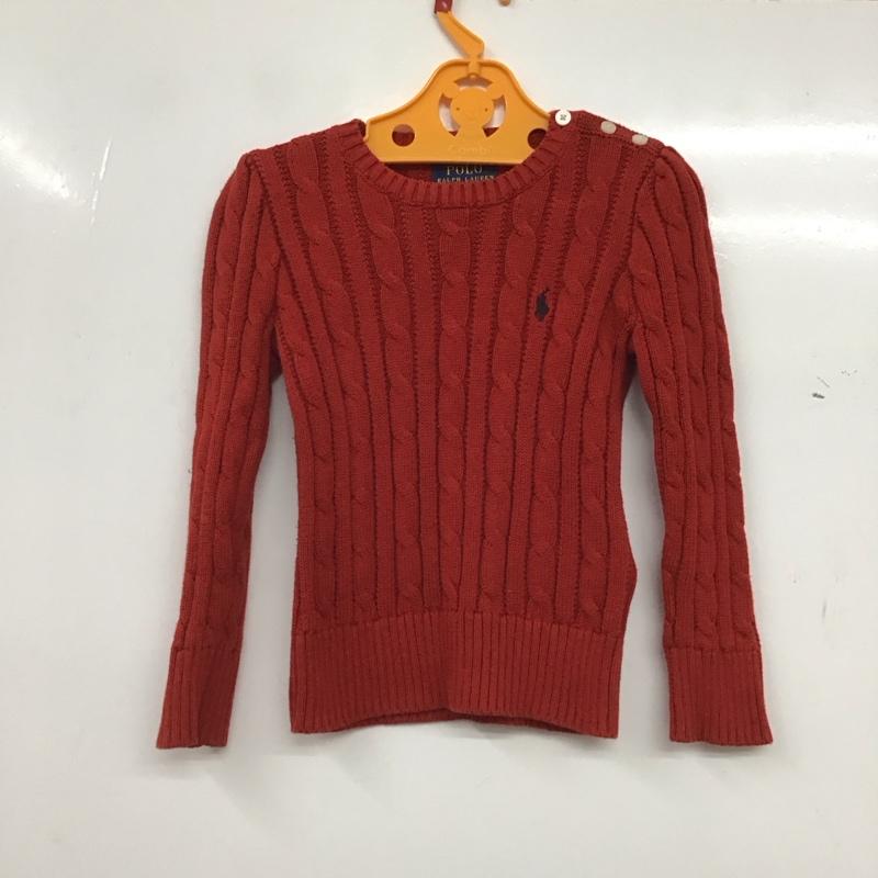 ポロラルフローレン POLO RALPH LAUREN ニット、セーター 長袖 4 無地 赤 / レッド / red ガールズ USED 古着 中古 10159423