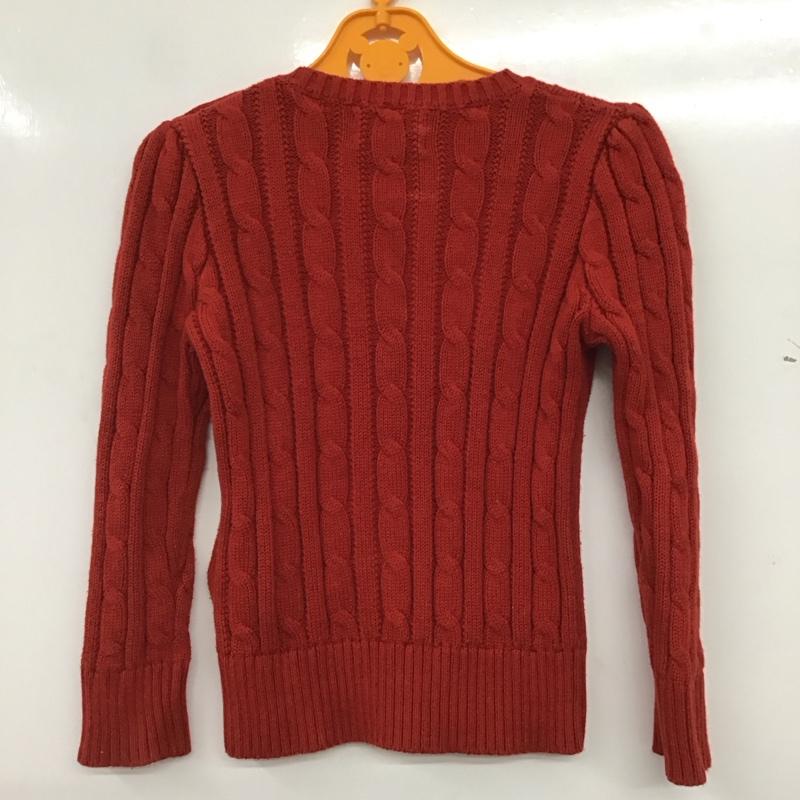 ポロラルフローレン POLO RALPH LAUREN ニット、セーター 長袖 4 無地 赤 / レッド / red ガールズ USED 古着 中古 10159423
