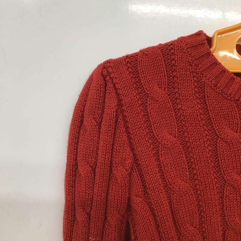 ポロラルフローレン POLO RALPH LAUREN ニット、セーター 長袖 4 無地 赤 / レッド / red ガールズ USED 古着 中古 10159423
