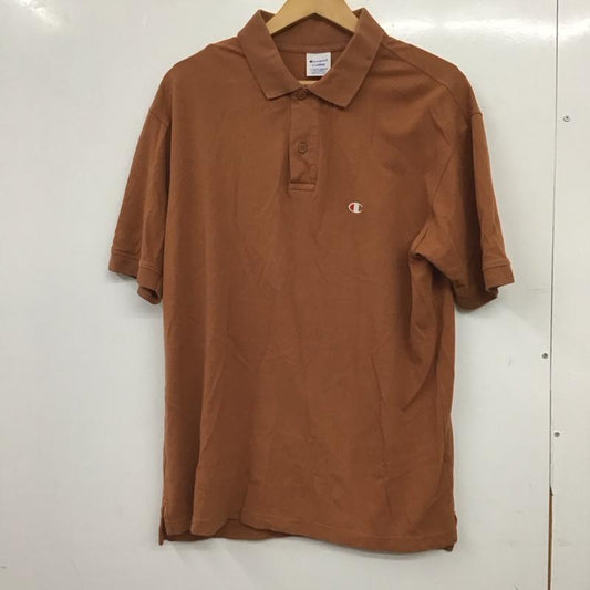 チャンピオン Champion ポロシャツ 半袖 ポロシャツ 半袖カットソー XL ロゴ、文字 茶 / ブラウン / brown メンズ USED 古着 中古 10159424