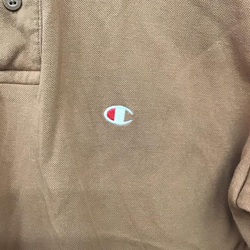 チャンピオン Champion ポロシャツ 半袖 ポロシャツ 半袖カットソー XL ロゴ、文字 茶 / ブラウン / brown メンズ USED 古着 中古 10159424