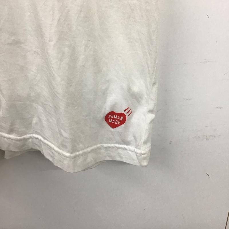 ヒューマンメード HUMAN MADE Tシャツ 半袖 半袖カットソー プリントTシャツ クルーネックカットソー L ロゴ、文字 白 / ホワイト / white メンズ USED 古着 中古 10159425