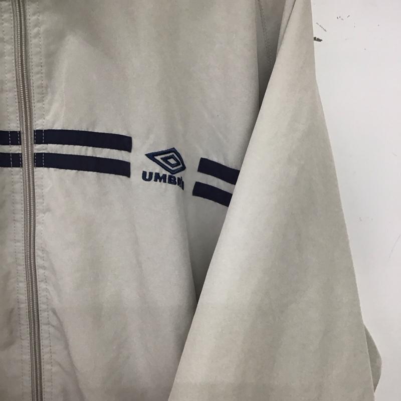 アンブロ UMBRO ジャケット、上着 ジャンパー、ブルゾン ジップアップナイロンジャケット アウター ジャージ XL ロゴ、文字 灰 / グレー / gray メンズ USED 古着 中古 10159429