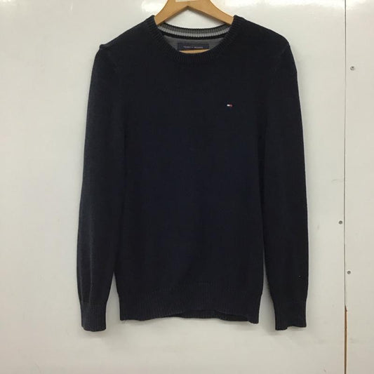 トミーヒルフィガー TOMMY HILFIGER ニット、セーター 長袖 長袖ニットカットソー クルーネック セーター S ロゴ、文字 紺 / ネイビー / navy メンズ USED 古着 中古 10159433
