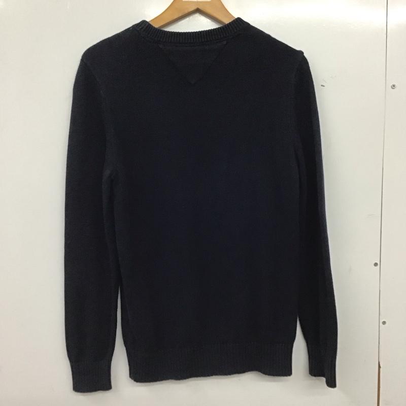 トミーヒルフィガー TOMMY HILFIGER ニット、セーター 長袖 長袖ニットカットソー クルーネック セーター S ロゴ、文字 紺 / ネイビー / navy メンズ USED 古着 中古 10159433