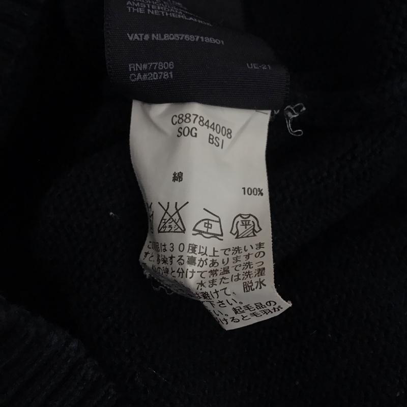 トミーヒルフィガー TOMMY HILFIGER ニット、セーター 長袖 長袖ニットカットソー クルーネック セーター S ロゴ、文字 紺 / ネイビー / navy メンズ USED 古着 中古 10159433