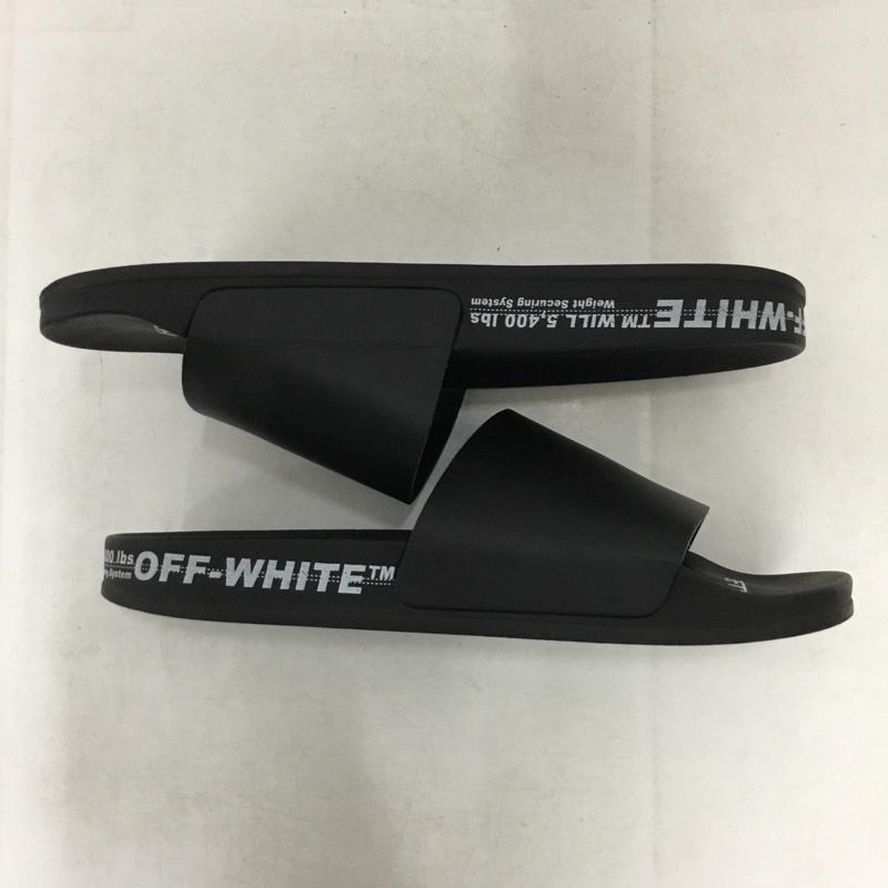オフホワイト Off-White サンダル サンダル スライドサンダル シャワーサンダル 44 ロゴ、文字 黒 / ブラック / black メンズ USED 古着 中古 10159434