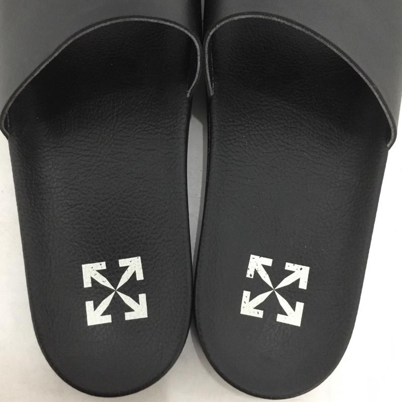 オフホワイト Off-White サンダル サンダル スライドサンダル シャワーサンダル 44 ロゴ、文字 黒 / ブラック / black メンズ USED 古着 中古 10159434