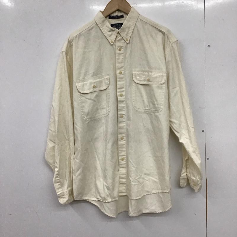 ドッカーズ DOCKERS シャツ、ブラウス 長袖 長袖シャツ 無地シャツ カラーシャツ ボタンダウンシャツ M 刺繍 アイボリー / アイボリー / メンズ USED 古着 中古 10159435
