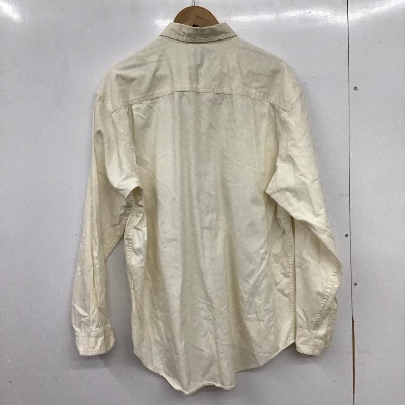 ドッカーズ DOCKERS シャツ、ブラウス 長袖 長袖シャツ 無地シャツ カラーシャツ ボタンダウンシャツ M 刺繍 アイボリー / アイボリー / メンズ USED 古着 中古 10159435