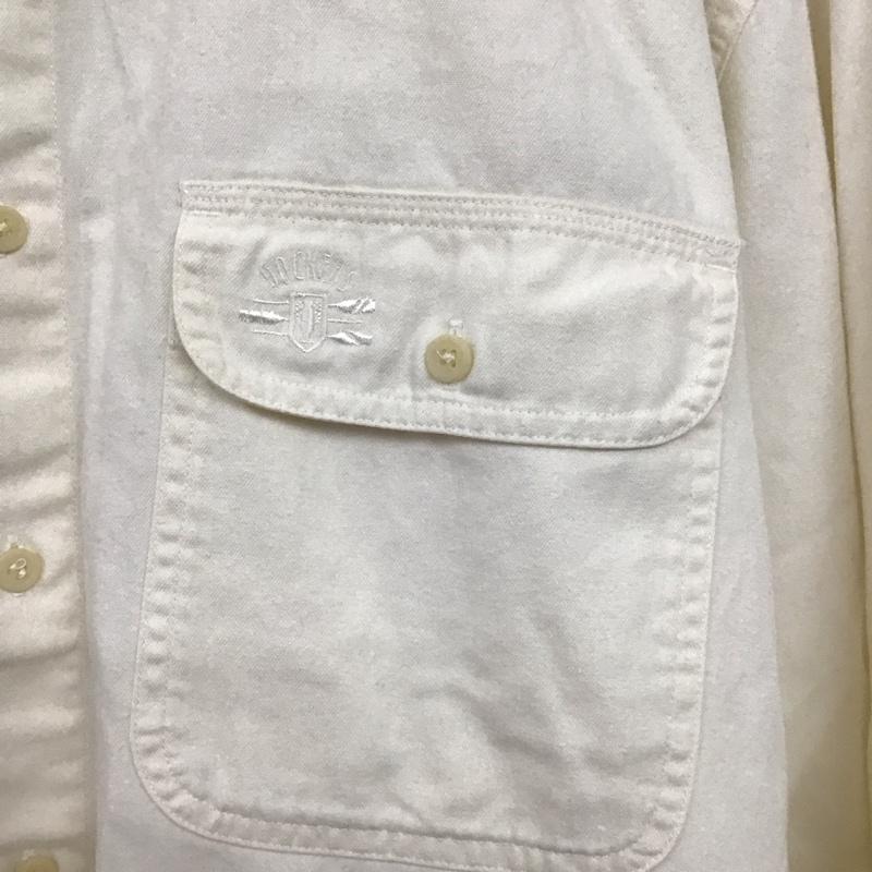 ドッカーズ DOCKERS シャツ、ブラウス 長袖 長袖シャツ 無地シャツ カラーシャツ ボタンダウンシャツ M 刺繍 アイボリー / アイボリー / メンズ USED 古着 中古 10159435