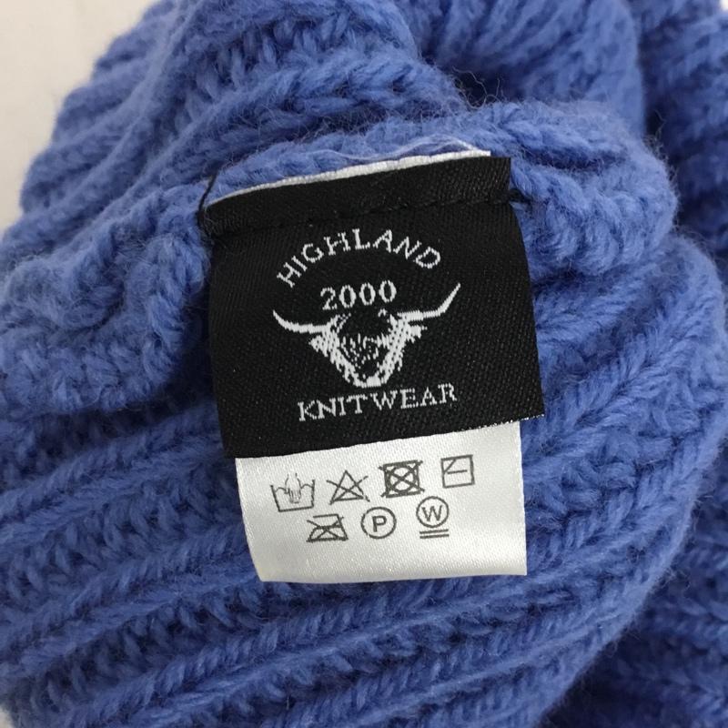 ハイランド2000 HIGHLAND 2000 帽子 ニット帽 ウール  水色 / ライトブルー / X 白 / ホワイト / white メンズ USED 古着 中古 10159436