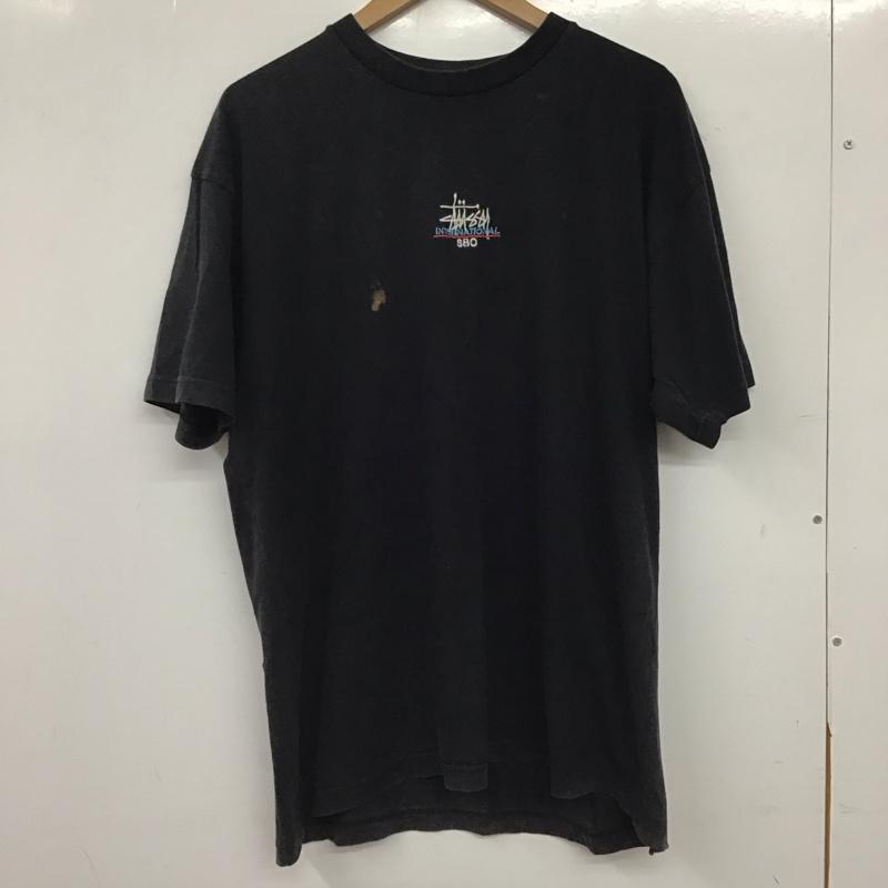 ステューシー STUSSY Tシャツ 半袖 半袖カットソー プリントTシャツ クルーネックカットソー L ロゴ、文字 ダークグレー / ダークグレー / メンズ USED 古着 中古 10159437