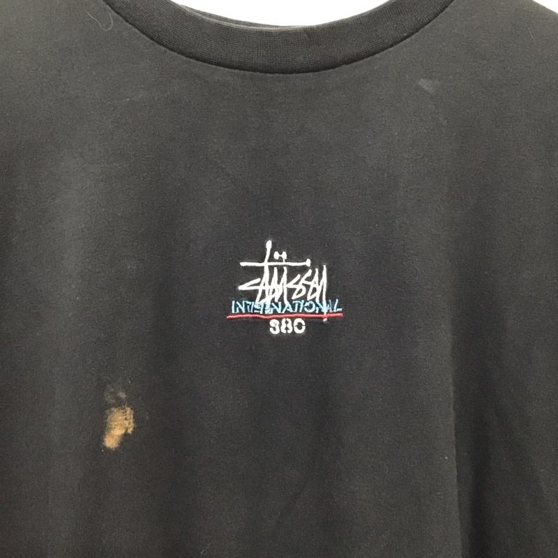 ステューシー STUSSY Tシャツ 半袖 半袖カットソー プリントTシャツ クルーネックカットソー L ロゴ、文字 ダークグレー / ダークグレー / メンズ USED 古着 中古 10159437