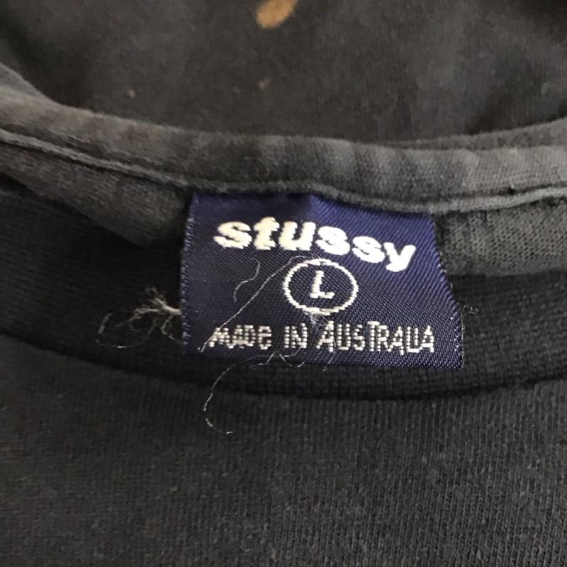 ステューシー STUSSY Tシャツ 半袖 半袖カットソー プリントTシャツ クルーネックカットソー L ロゴ、文字 ダークグレー / ダークグレー / メンズ USED 古着 中古 10159437