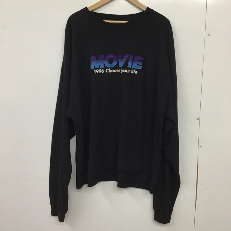 ダイリク DAIRIKU Tシャツ 長袖 長袖カットソー 刺繍カットソー クルーネック FREE 刺繍 X ダメージ加工 黒 / ブラック / black メンズ USED 古着 中古 10159442