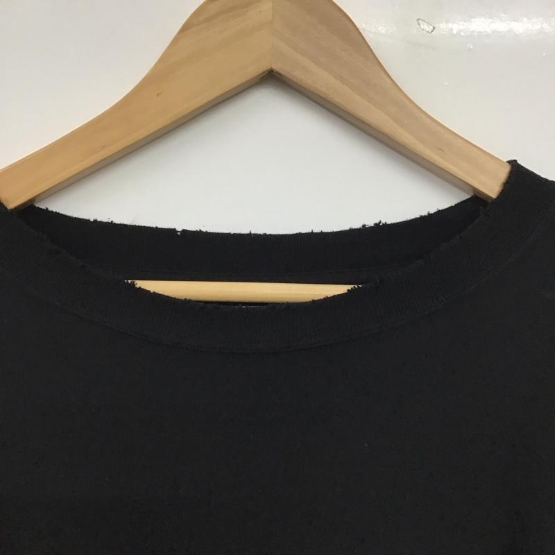 ダイリク DAIRIKU Tシャツ 長袖 長袖カットソー 刺繍カットソー クルーネック FREE 刺繍 X ダメージ加工 黒 / ブラック / black メンズ USED 古着 中古 10159442