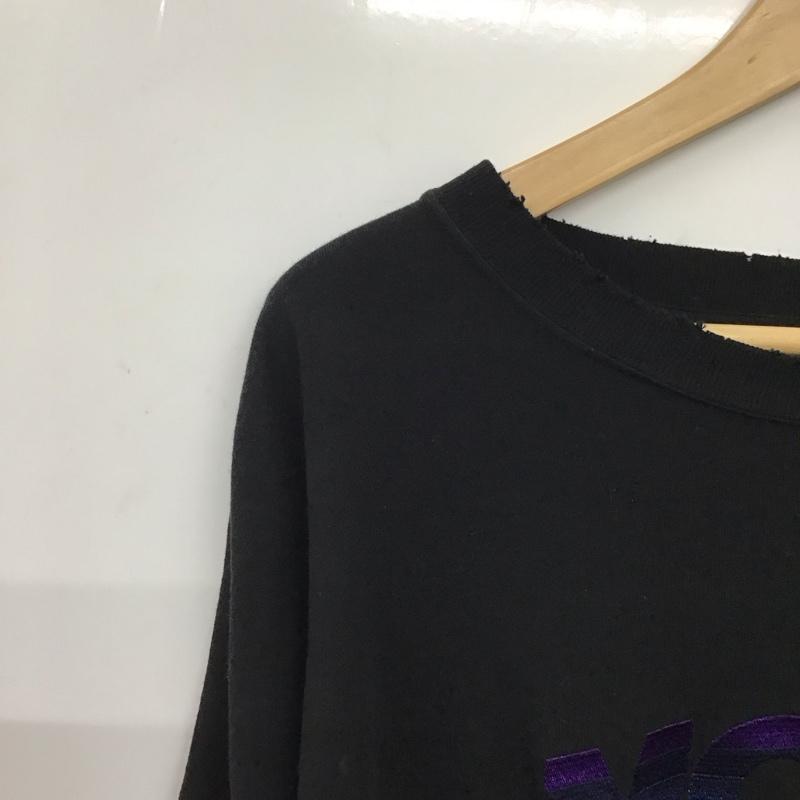 ダイリク DAIRIKU Tシャツ 長袖 長袖カットソー 刺繍カットソー クルーネック FREE 刺繍 X ダメージ加工 黒 / ブラック / black メンズ USED 古着 中古 10159442