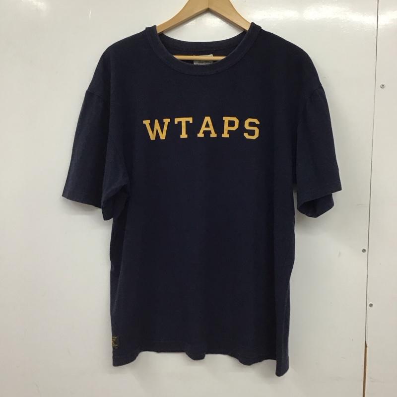 ダブルタップス WTAPS Tシャツ 半袖 半袖カットソー プリントTシャツ クルーネックカットソー L ロゴ、文字 紺 / ネイビー / navy メンズ USED 古着 中古 10159445